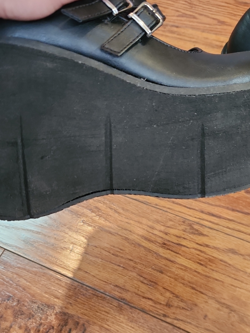 Demonia Kera 08 Black Platform Double Buckle Mary Janes - Picture 7 of 7